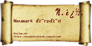 Neumark Árpád névjegykártya